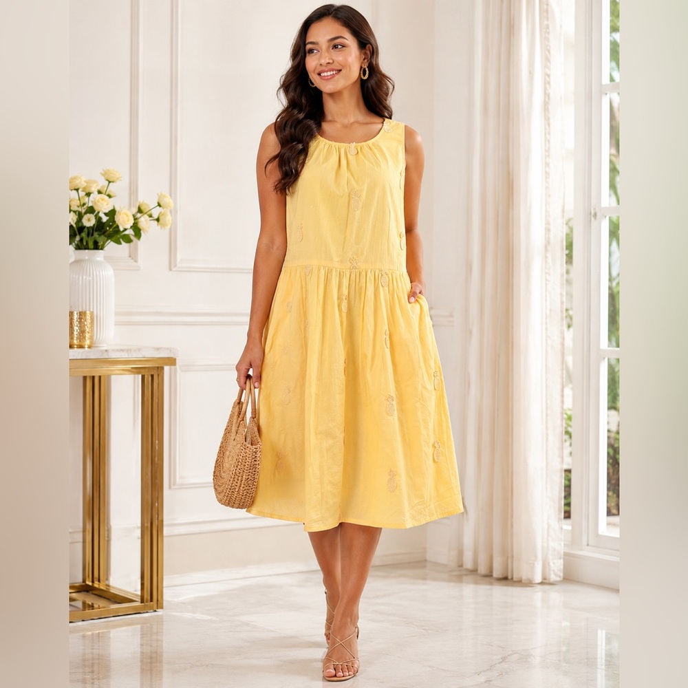 J. Crew Yellow Sleeveless Tiered Sundress 4